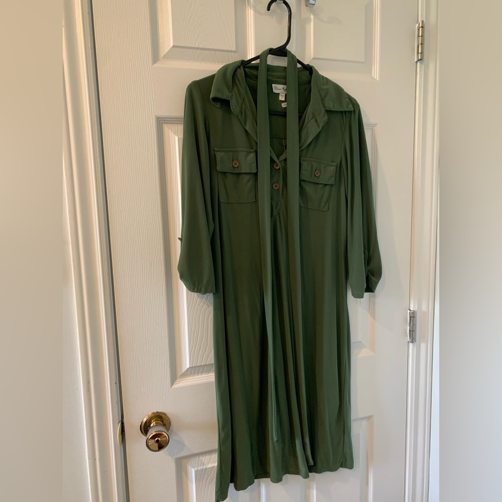 Green office dress
